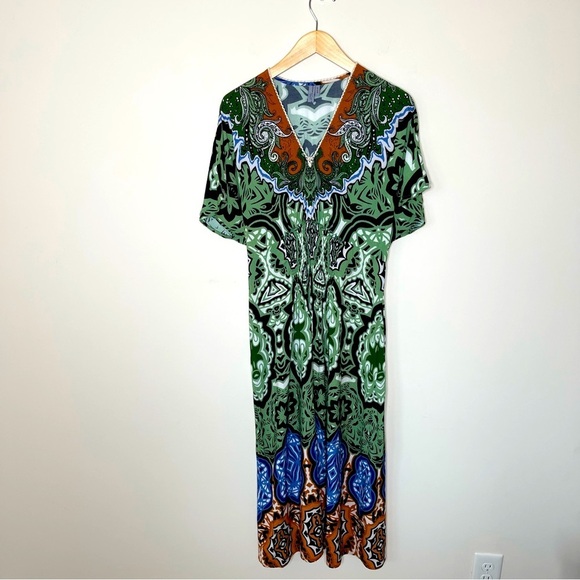 Anthropologie Bl-nk The Tatiana Kaftan Maxi Dress boho wedding guest vacation - Picture 10 of 16